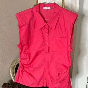 Calvin Klein Women's Bright Pink Button Down Shirt